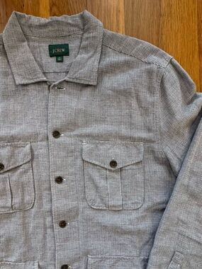 J.Crew Utility Shirt Jacket XL Herringbone Workwear Button Down Jacket